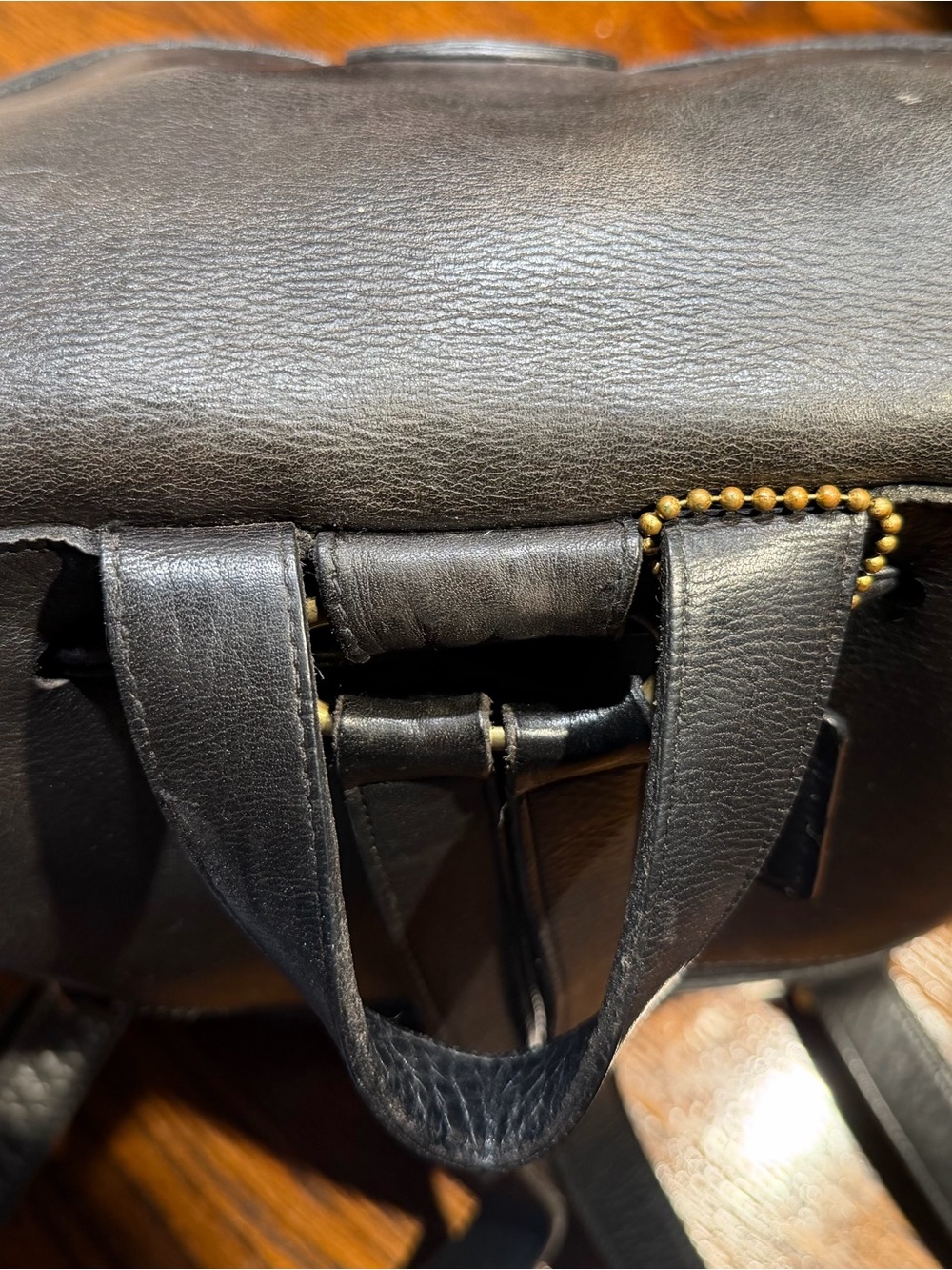 Coach Black Leather Backpack with Gold Turn-Lock - Picture 2 of 16